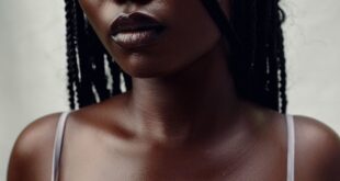 Striking conceptual portrait of an African woman in Kumasi, showcasing modern beauty and cultural fashion.