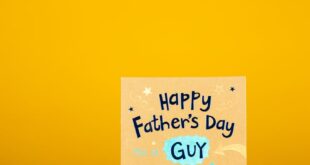 A Father's Day card with a hammer on a vibrant yellow background, ideal for celebrations.