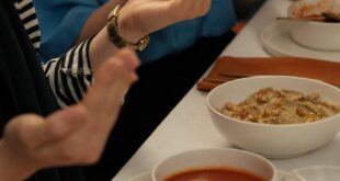 People praying before a meal during Ramadan, symbolizing cultural and religious traditions.